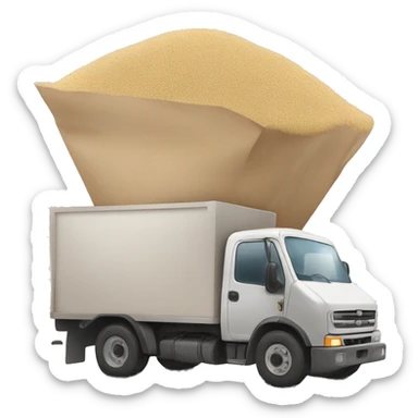 delivery truck bringing sand sticker