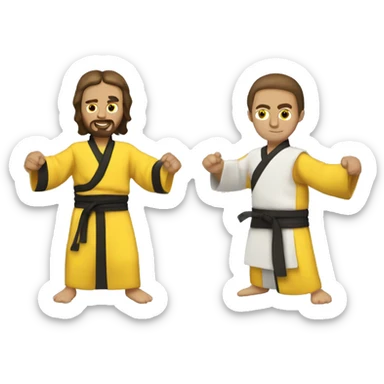 Jesus yellow belt kung fu sticker