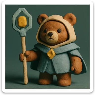 cute bear inspired by awakening sage from Black Desert Online sticker