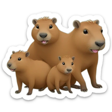capybara happy family sticker