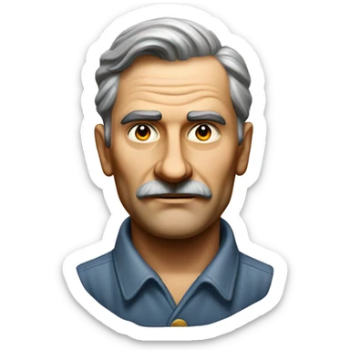 photorealistic serious soviet worker 1950 sticker