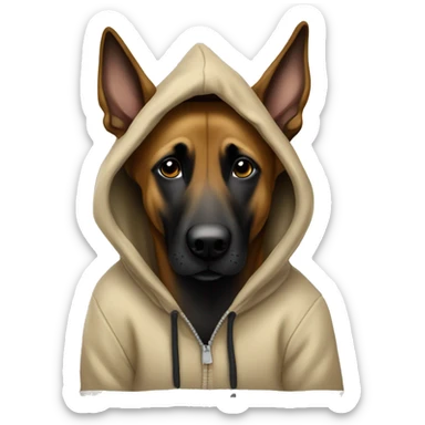 Belgian malinois in a hoodie sticker