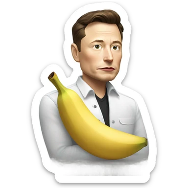 Elon musk eating a banana while being sigma  sticker