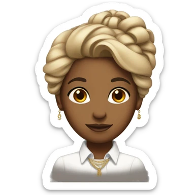 Brown girl with formals long hair tied up formals sticker