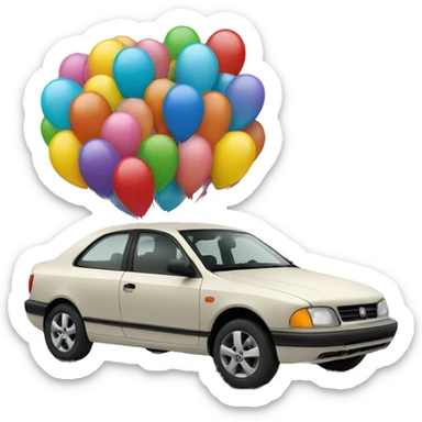 a car ad some baloon sticker