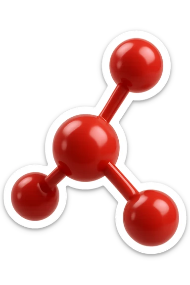 molecola chimica rossa 3d sticker