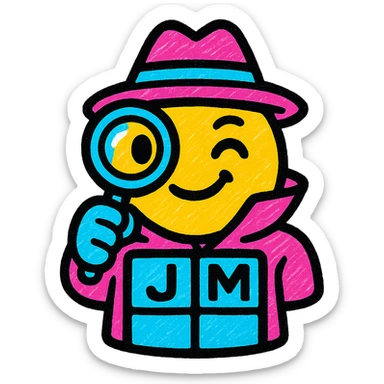 playful modern emoji representing jeux and motus (inspecteurs) theme, suitable for Discord bot server interface sticker