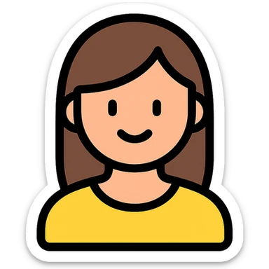 a woman, lineal color icon with black outlines sticker