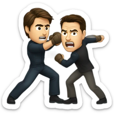 tom cruise fighting tom hanks sticker