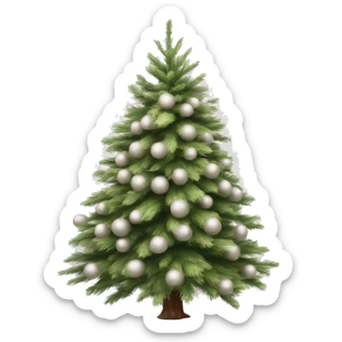 Realistic isolated off white fir christmas tree   sticker