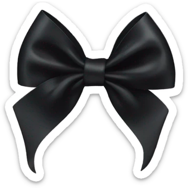 black satin hair bow sticker