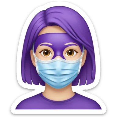violett face mask sticker