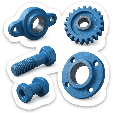 Des pièces bleus en mode rendu 3D sticker