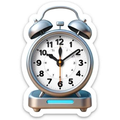 ringing alarm clock on a nightstand sticker