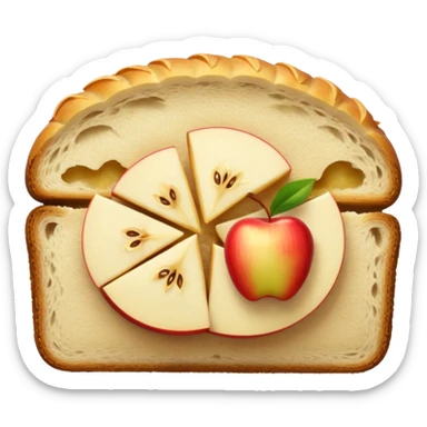 bread with apple slices inside sticker