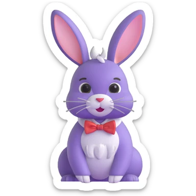 cute Easter bunny with fancy bow tie sticker