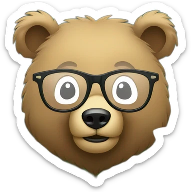 Bear with glasses in the middle of the forest sticker