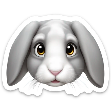 Grey lop ear rabbit sticker