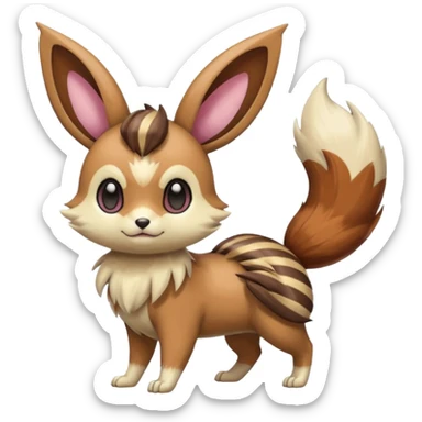 Meloetta-Eevee-Furret-Pokémon-Fakémon-creature sticker