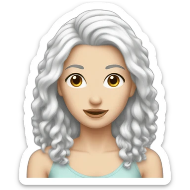 silver hair white girl sticker