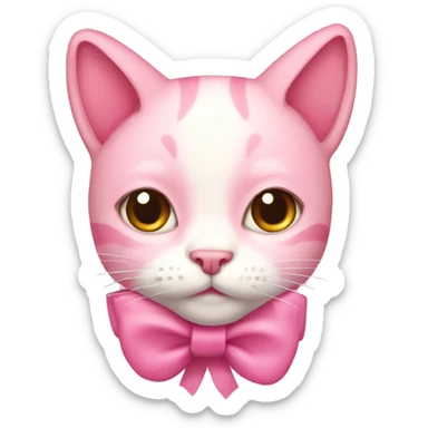 Here’s a cute pink cat with bows!  sticker