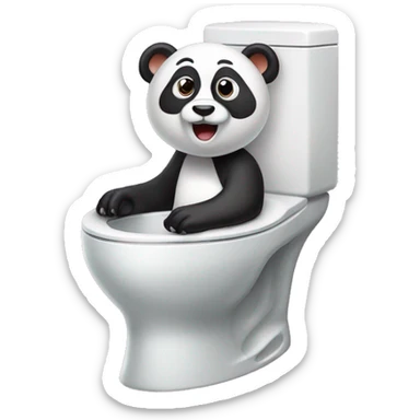 Panda roux sur des toilettes sticker