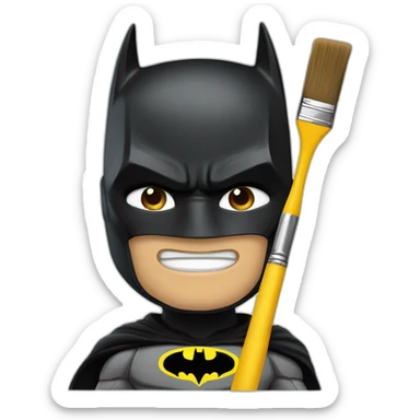 Batman with a paintbrush in his hand sticker