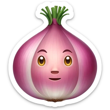 oignon fin ovale rose sticker