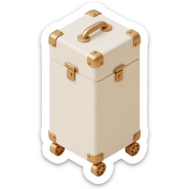 aesthetic ivory minimal suircase with wheels sticker