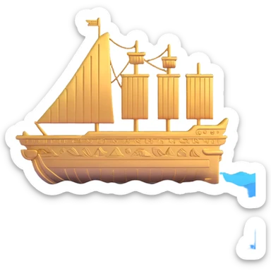 underwater ancient Anunnaki ship gold with stepped design and cuneiform sticker