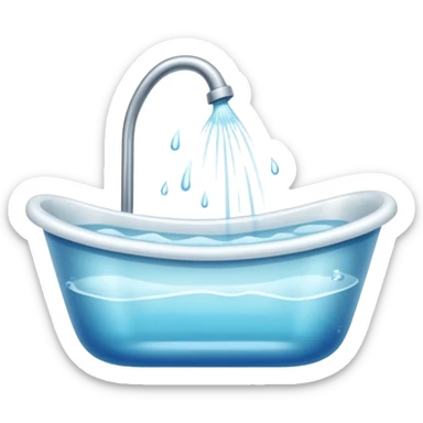 Bathtub full of water sticker
