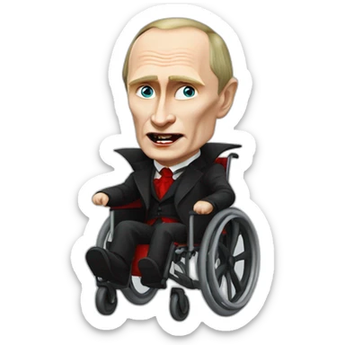 vladimir putin dressed as dracula wheelchair halloween mood sticker