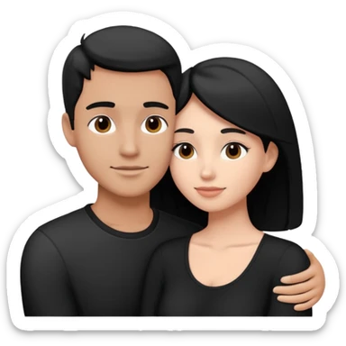Black and white style filter couple sticker