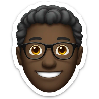 smiling dark-skinned male portrait with glasses  sticker