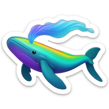 Rainbow color humpback whale sticker