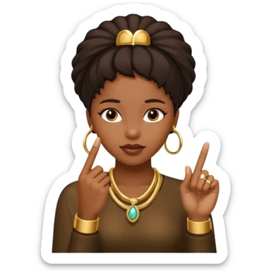 black girl with middle finger sticker