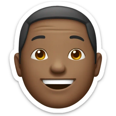 moyai man with happy face sticker