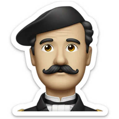 Dictator with Chaplin mustache sticker
