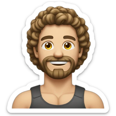 gymbro mit muskulösem Körper und  grauen haaren sticker