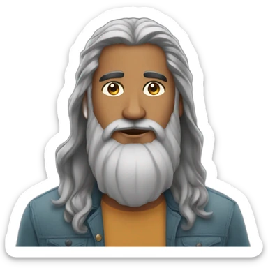 south asian man beard long hair sticker