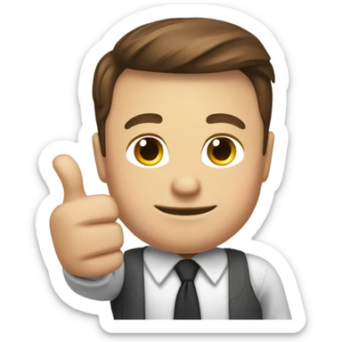 Elon musk with a thumb up sticker