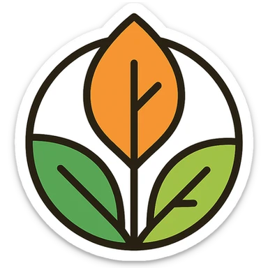 nature-inspired logo with leaves for a small business sticker