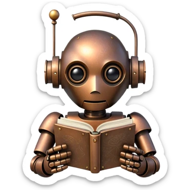 robot reads a fairy tale sticker