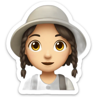 Fille Brune déguisée habillée en Totoro sticker