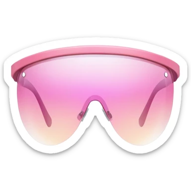 pink shield visor glasses with subtle gradient effect, frameless Y2K style sticker