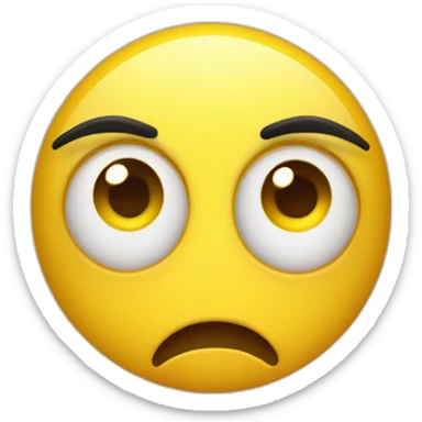 yellow emoji disgusted shocked, one eyebrow sticker