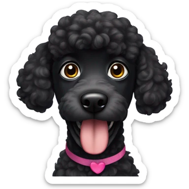 black poodle with headband with shocked expression sticker