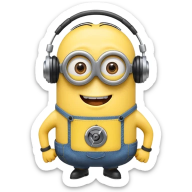 minion listening to music emoji sticker