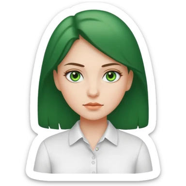 green eyed, white shirt girl sticker
