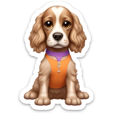 cocker spaniel wearing a yoga outfit sticker